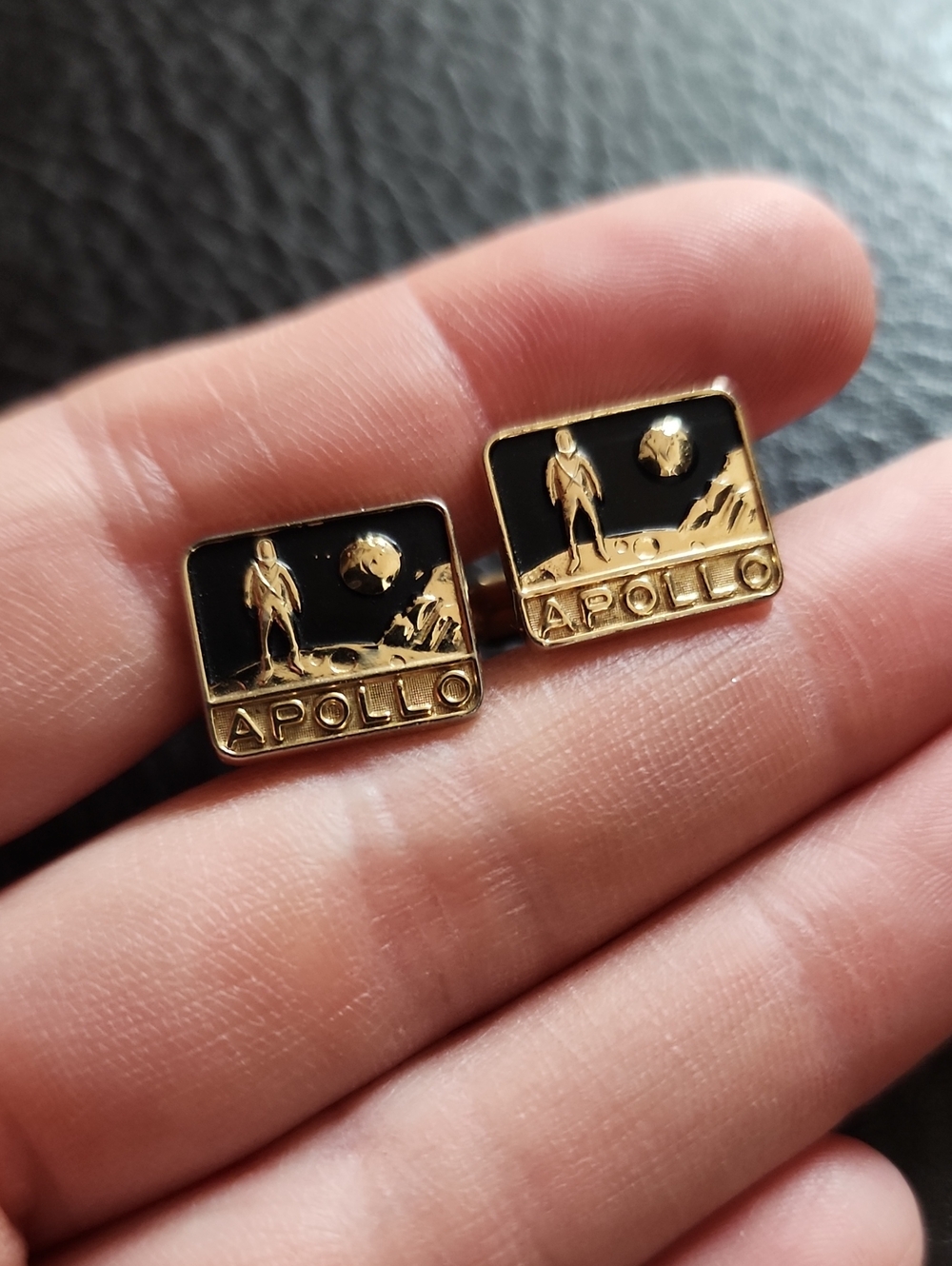 VTG Apollo Gold Tone & Black Cufflinks – Men’s Accessories
